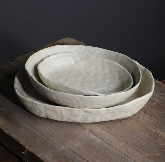 Stengods Bordsservis - Handgjord Tallrik med Unik Form - CasaCle