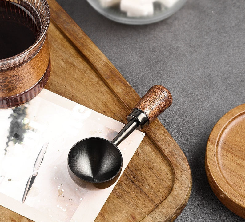 Valnöt Kaffesked - Handgjord Träsked med Långt Skaft - CasaCle