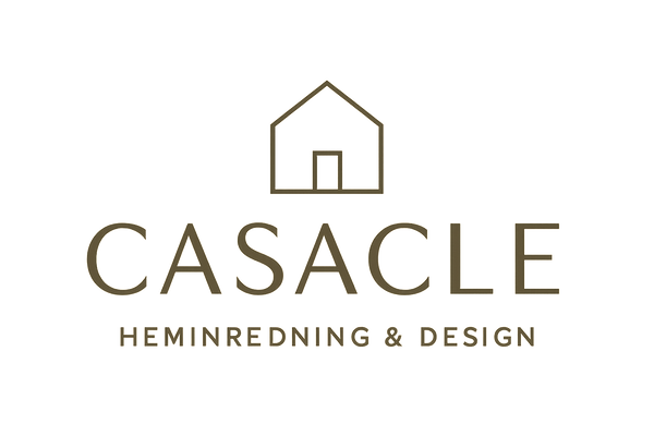 CasaCle logotyp med hus - mörkare brun