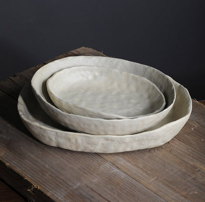 Stengods Bordsservis - Handgjord Tallrik med Unik Form - CasaCle