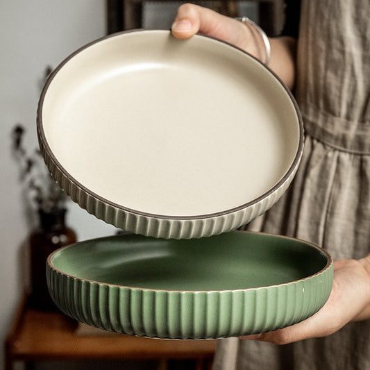 Vintage Keramik Wok-tallrik - Retro Sallads- och Serveringsfat