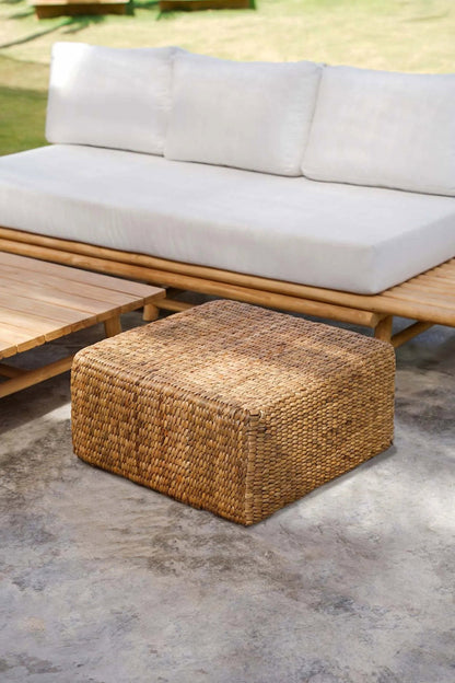 Elvara Fyrkantig Puff i Vattenhyacint – Natur - CasaCle